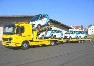 LKW Porsche Transporter -Smart Fortwo