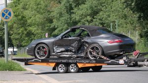 Seitenschaden-Unfall-Porsche 997 Carrera Cabrio Achatgrau Metallic