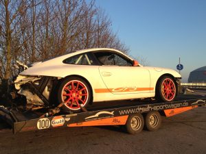 Porsche 997 Gt3 Unfallwagen weiss orange