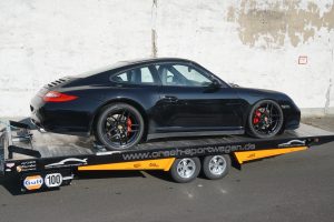 Porsche Unfallwagen 997 Carrera Transport Hänger