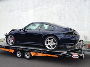 porsche 997 Carrera blau Unfallwagen