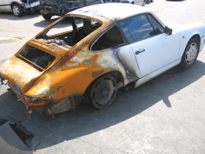 Motorbrand 964 Carrera Porsche Fire Damage Restwert