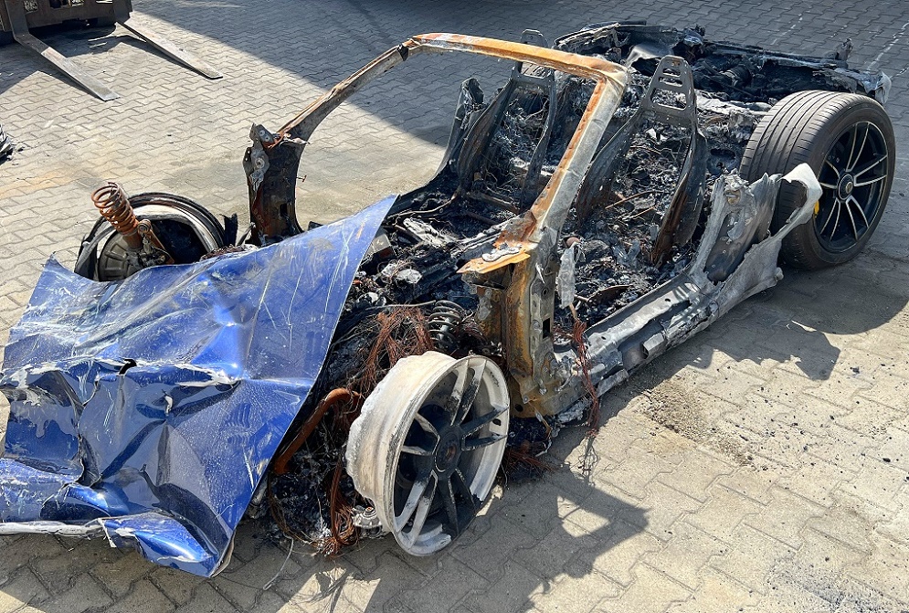 Brandschaden Porsche 992 Turbo S Cabrio Restwert-Ankauf