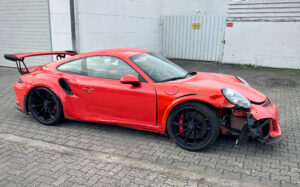 Lavaorange Unfall GT3 RS Leitplankenschaden - Frontschaden Seitenschaden