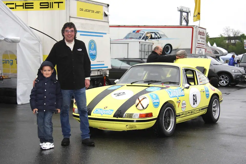 Chiquita Racing Alfred Bauhaus & Louis Wagner im Porsche 911 T in Zinkgelb