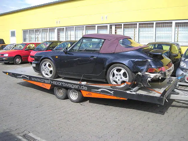 porsche 911 Cabrio Unfall