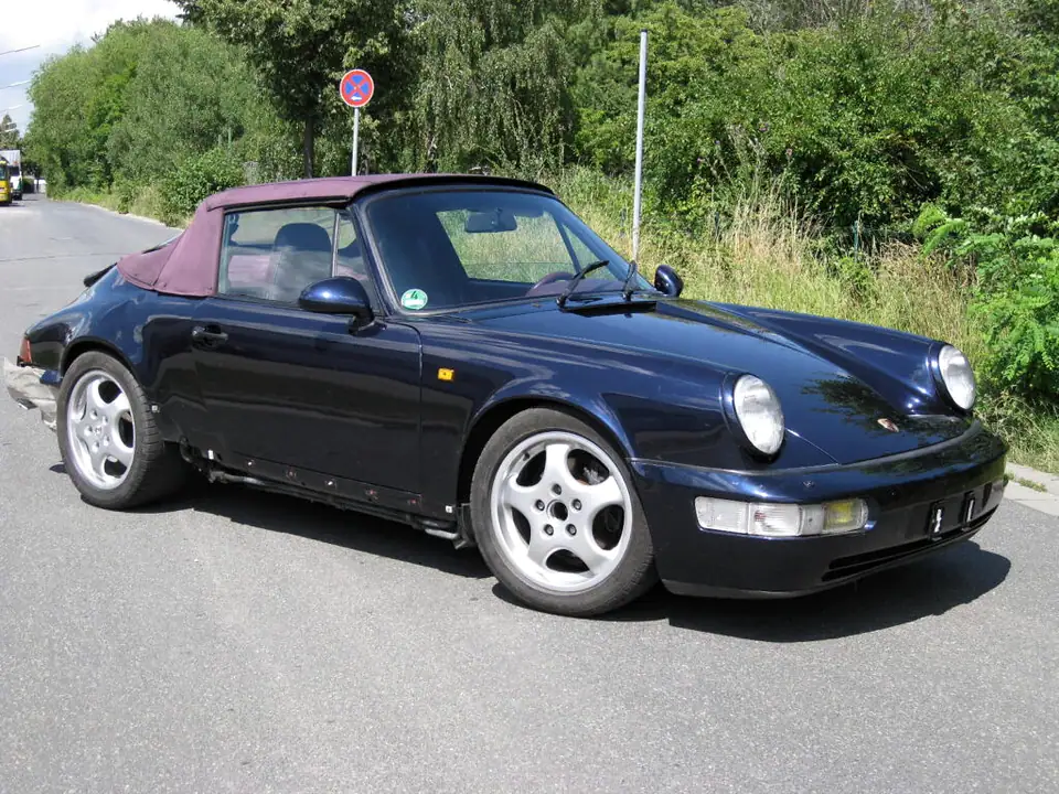 Porsche Heckschaden aus 1992 · Nachtblau mit Leder Magenta · 5Gang Schaltgetriebe